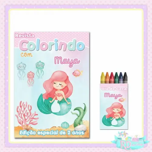 Kit Colorir Fundo do Mar Rosa