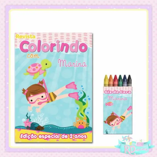 Kit Colorir Fundo do Mar Rosa