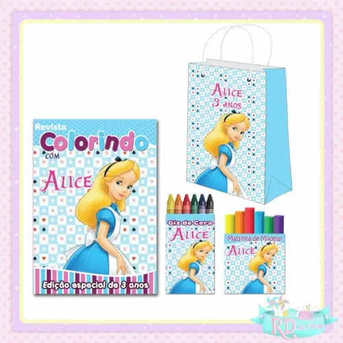 Kit Colorir Massinha Sacolinha Alice No País Das Maravilhas