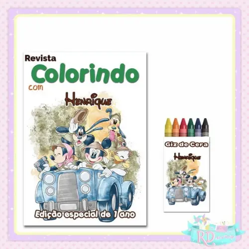 Kit Colorir Mickey Safari