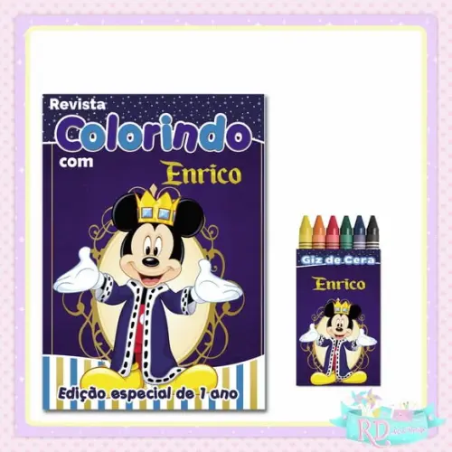 Kit Colorir Mickey Realeza