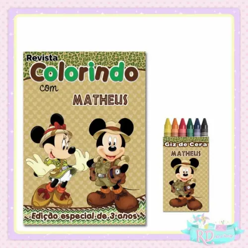 Kit Colorir Mickey Safari