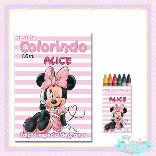 Kit Colorir Minnie Rosa