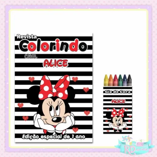Kit Colorir Minnie Vermelha