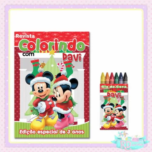 Kit Colorir Natal do Mickey