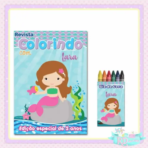 Kit Colorir Sereia Cute