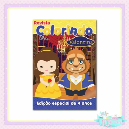 Livrinho de Colorir A Bela e a Fera Cute
