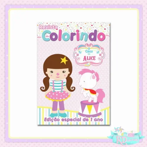 Livrinho de Colorir Circo Rosa