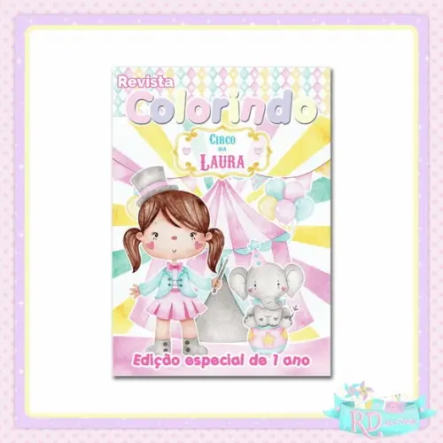 Livrinho de Colorir Circo Rosa