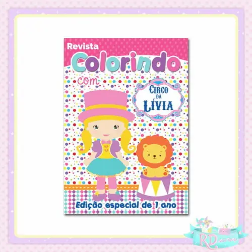 Livrinho de Colorir Circo Rosa