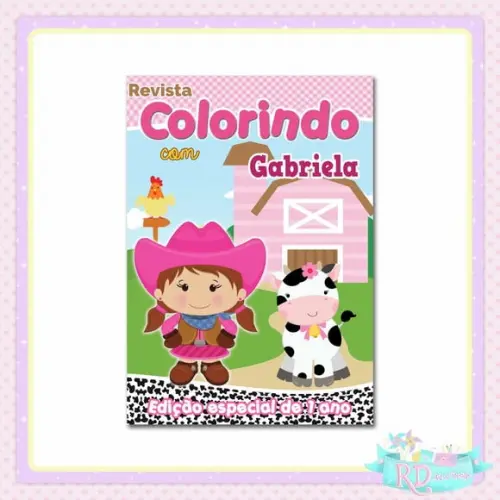Livrinho de Colorir Fazendinha Rosa