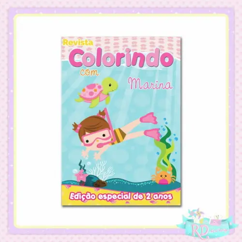 Livrinho de Colorir Fundo do Mar Rosa
