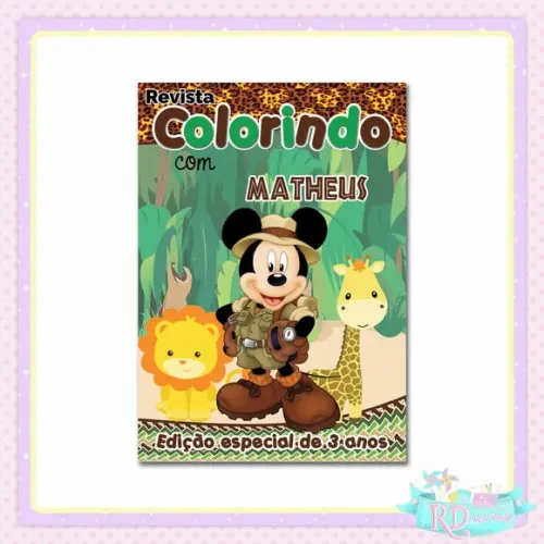 Livrinho de Colorir Mickey Safari