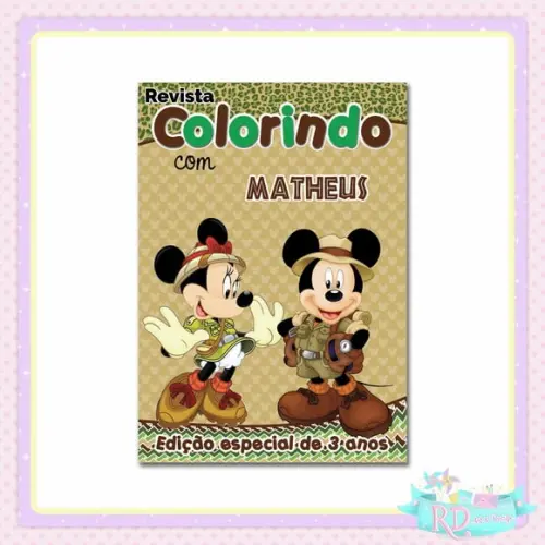 Livrinho de Colorir Mickey Safari