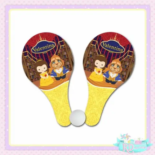 Raquete Ping Pong a Bela e a Fera Cute
