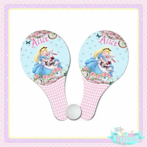 Raquete Ping Pong Alice no País das Maravilhas