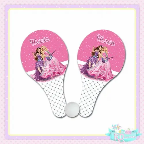 Raquete Ping Pong Barbie