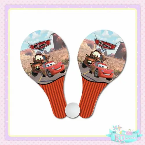 Raquete Ping Pong Carros