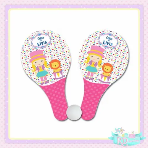 Raquete Ping Pong Circo Rosa