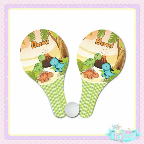 Raquete Ping Pong Dinossauro Cute