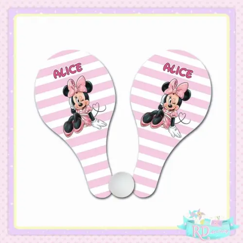 Raquete Ping Pong Minnie Rosa