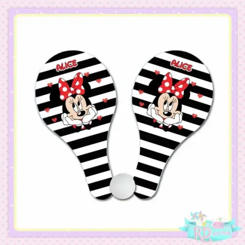 Raquete Ping Pong Minnie Vermelha