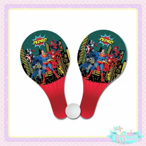 Raquete Ping Pong Super Heroi
