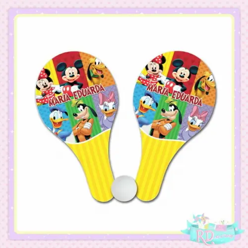 Raquete Ping Pong Turma do Mickey
