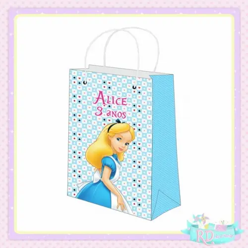 Sacolinha Personalizada Alice no País das Maravilhas
