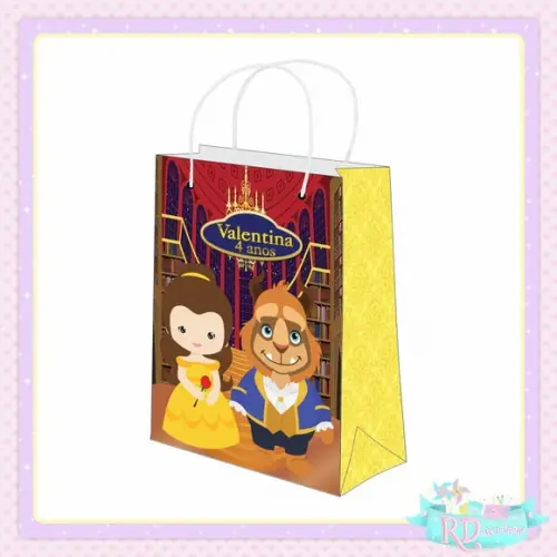 Sacolinha Personalizada A Bela e a Fera Cute