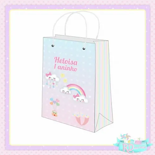 Sacolinha Personalizada Chuva de Bençãos