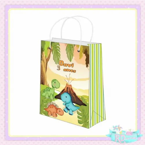 Sacolinha Personalizada Dinossauro Cute