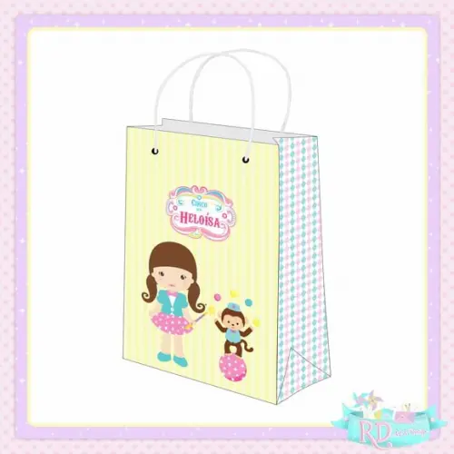 Sacolinha Personalizada Circo Rosa