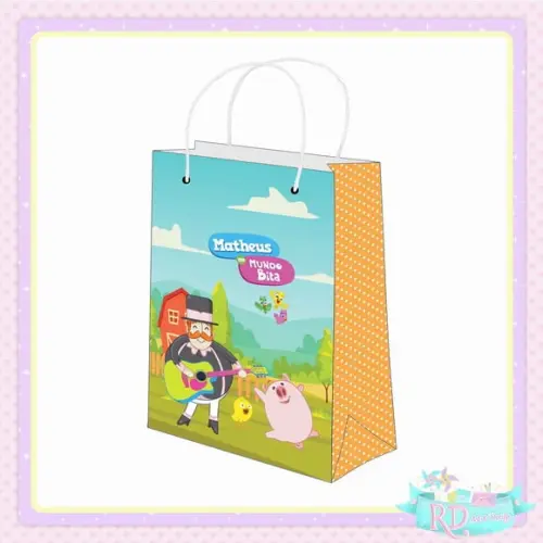 Sacolinha Personalizada Fazendinha do Bita