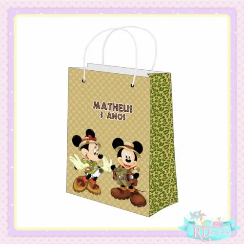 Sacolinha Personalizada Mickey Safari