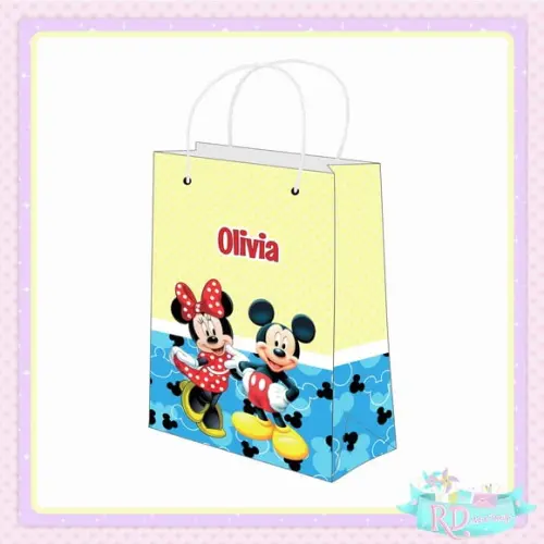 Sacolinha Personalizada Mickey e Minnie
