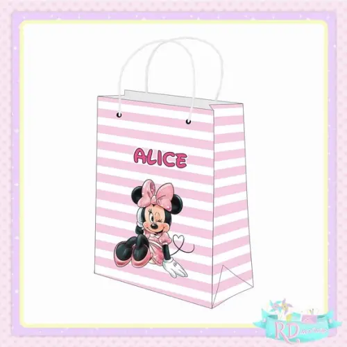 Sacolinha Personalizada Minnie Rosa