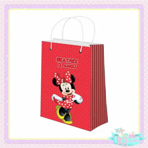 Sacolinha Personalizada Minnie Vermelha