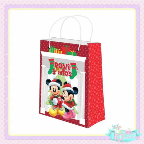 Sacolinha Personalizada Natal do Mickey