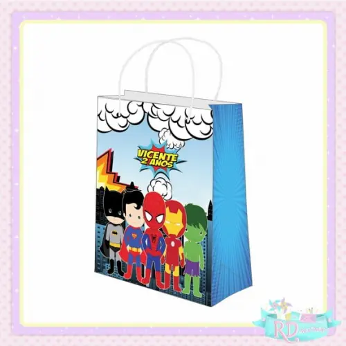 Sacolinha Personalizada Super Herói Cute