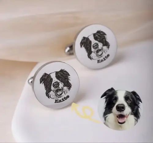 Abotoadura Personalizada com Desenho do Seu Pet