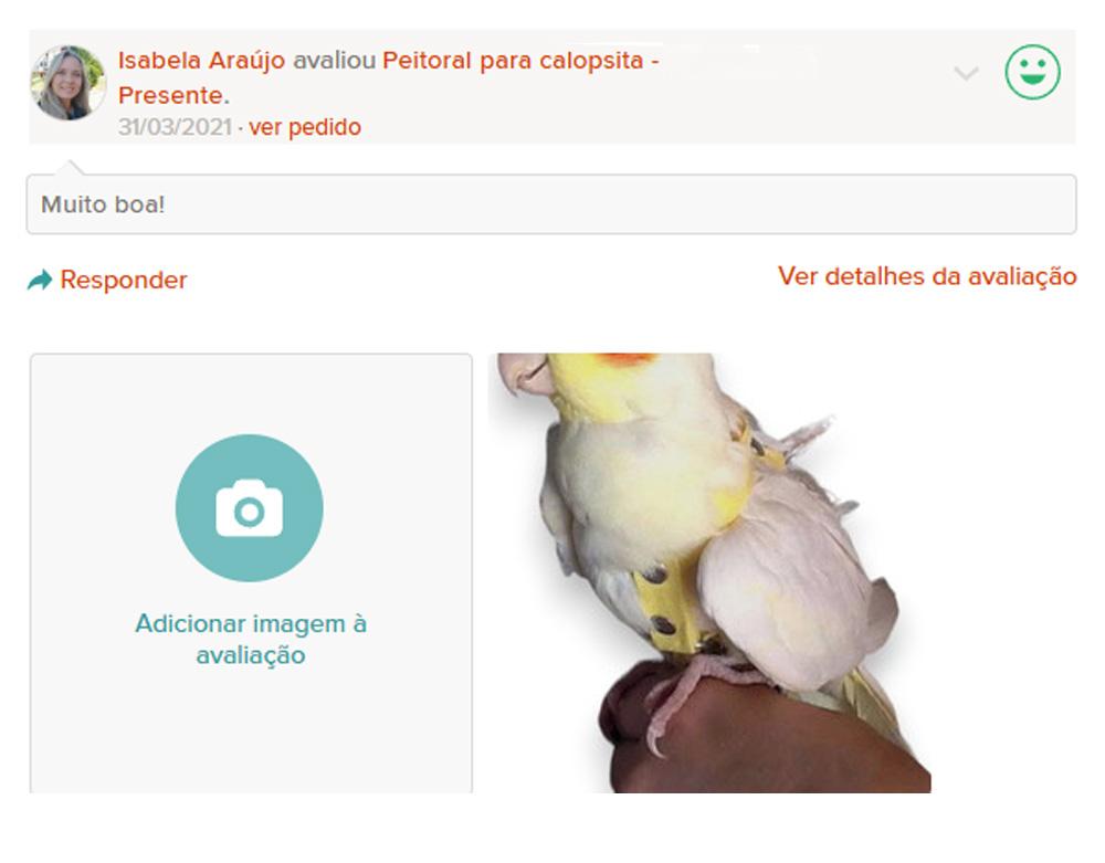 Coleira peitoral Calopsita