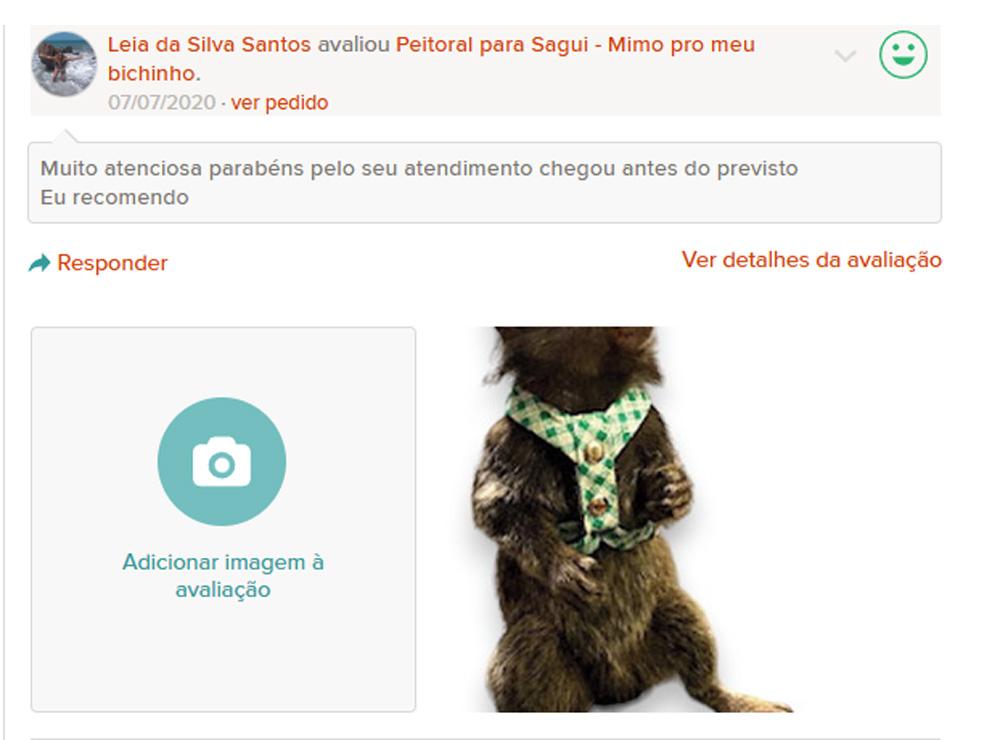 Coleira Peitoral Para Sagui