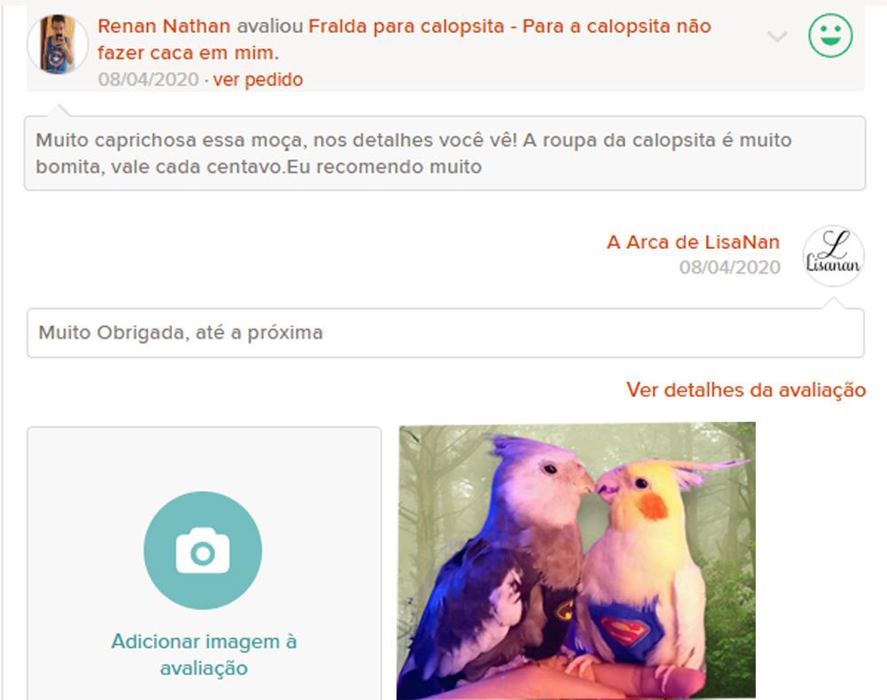 Fralda temática Calopsita