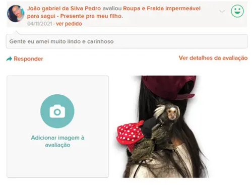 Roupa e Fralda para Sagui ( conjunto )