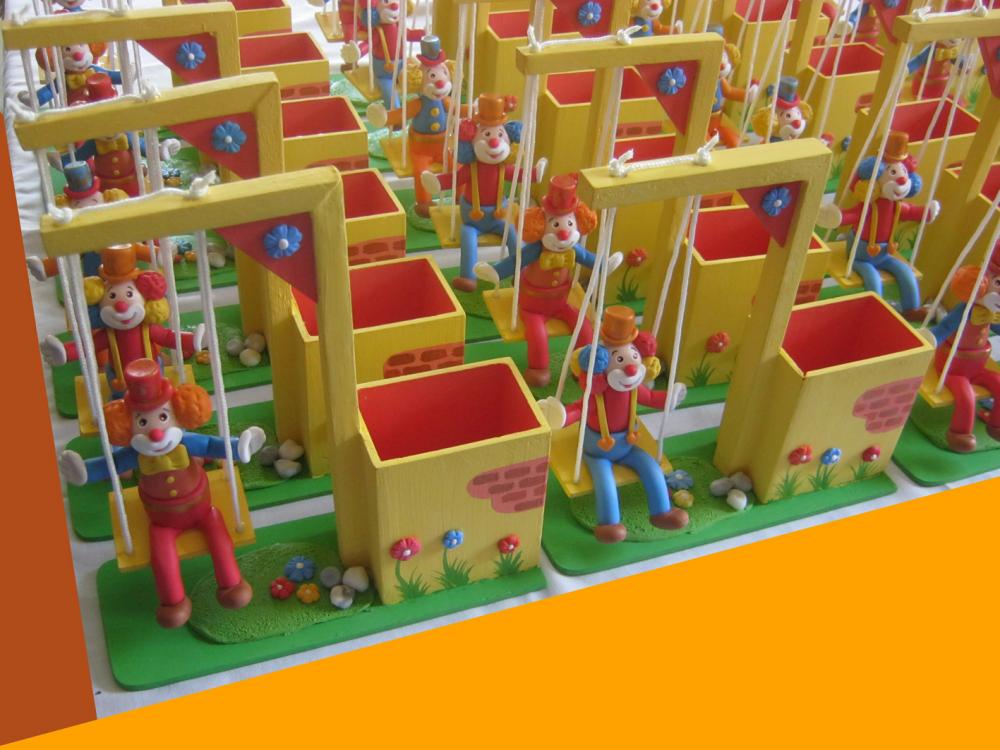 Circo Balanço Porta Lápis mdf Centro de Mesa e lembrancinha