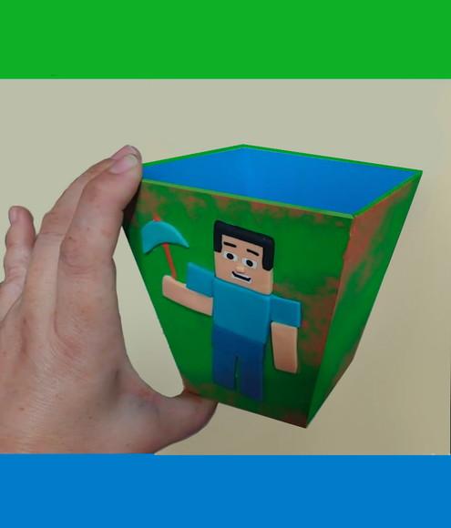 Cachepô Minecraft mdf