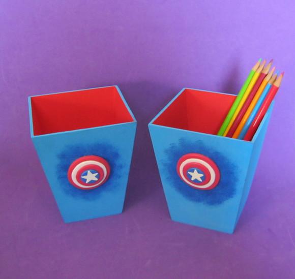 Capitão América porta lápis mdf