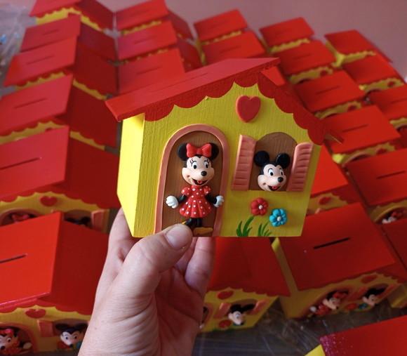 Casa Cofre Minie e Mickey Centro de Mesa