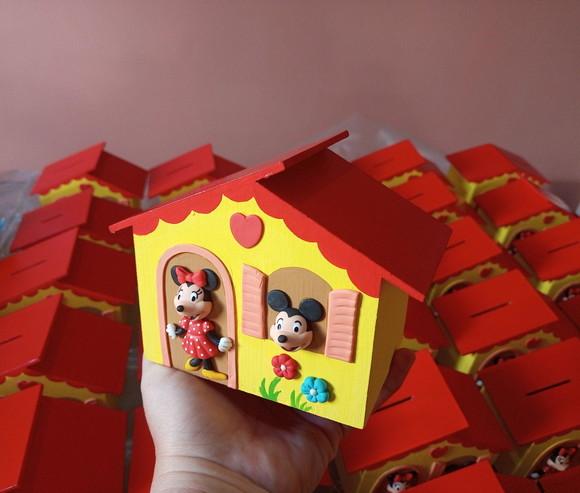 Casa Cofre Minie e Mickey Centro de Mesa
